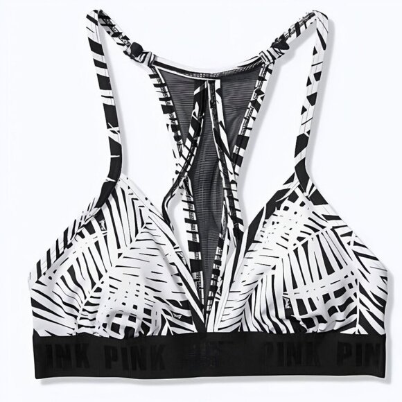 Victoria’s Secret PINK ✦ Ruffle Halter Bloom ✦ Push-Up Floral Bikini Top XS NWT - Picture 2 of 4